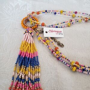 Shringaar Multicolor Beaded Tassel Necklace